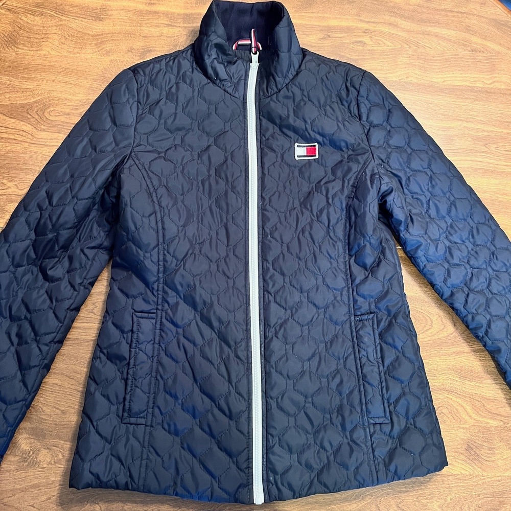 Tommy Hilfiger‎ Womens Quilted 3 in 1 All Weather System Jacket Navy Blue Size S